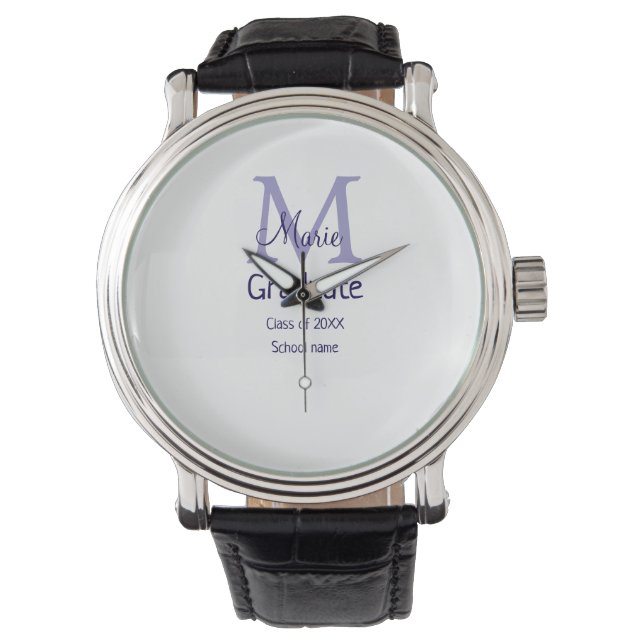 Montre Gradué ajouter nom monogramme violet simple m mini (devant)