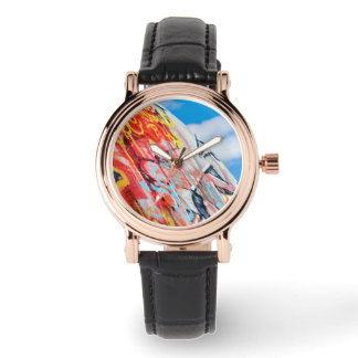 Montre graffiti de planète