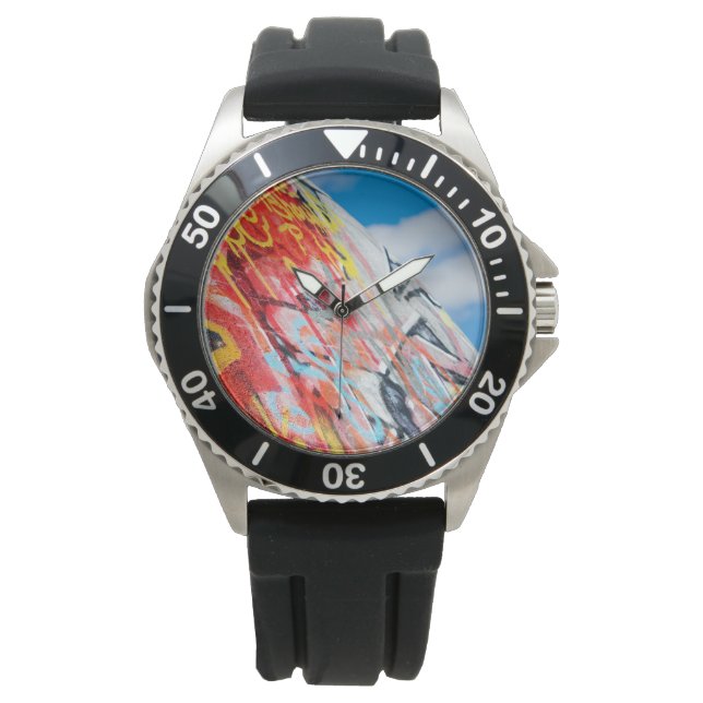 Montre graffiti de planète (devant)