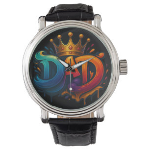 Montre Graffiti King Papa Couronne couronné d'amour et de
