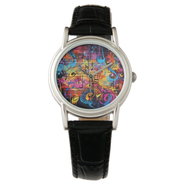 Montre Graffiti Musical Notes Regarder (devant)