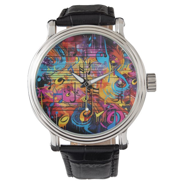 Montre Graffiti Musical Notes Regarder (devant)