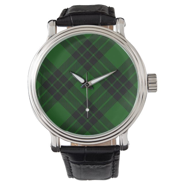 Montre Graham tartan vert noir plaid (devant)