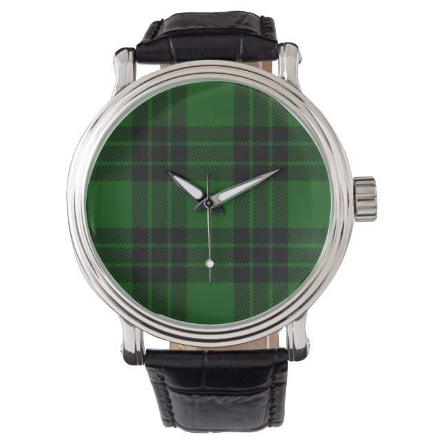 Montre Graham tartan vert noir plaid (devant)
