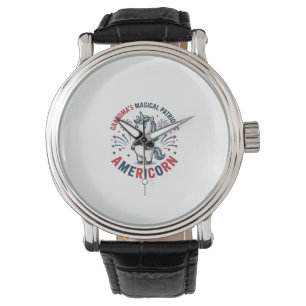 Montre Grand-mère design de chemise licorne patriotique a