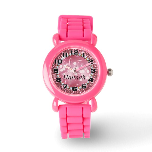 Montre Grand Nombre Glitz Glam Bling Parties scintillant  (Recto)