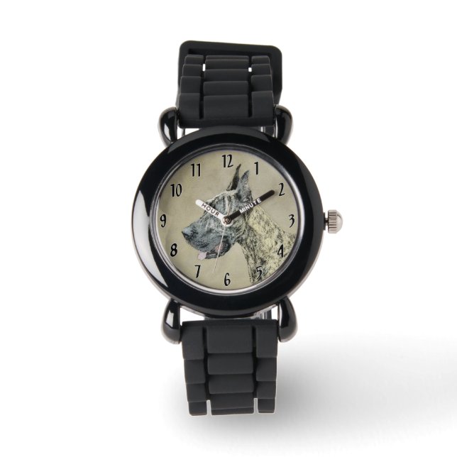 Montre Grande Danse (Brindle) Peinture - Art Chien origin (Recto)
