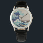 Montre Grande vague d'Hokusai au large de Kanagawa. art j<br><div class="desc">Katsushika Hokusai montre "La Grande Vague au large de Kanagawa". illustration japonaise vintage.</div>