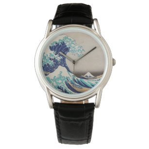 Montre Grande vague d'Hokusai au large de Kanagawa. art j