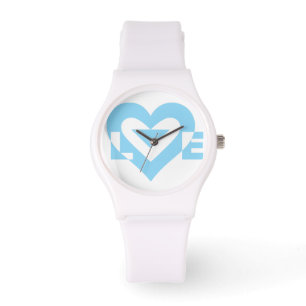 Montre Graphique d'amour cool, Bleu