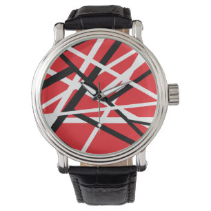 Montre Graphique rouge, noir et blanc