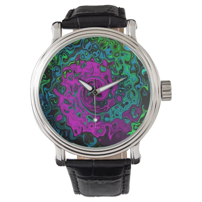 Montre Gras Magenta Abstrait Super Liquid Art Swirl (devant)