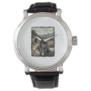 Montre Gravure Vintage Portrait Barbu Surpris Conception