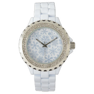 Montre Gray Snowflakes on white