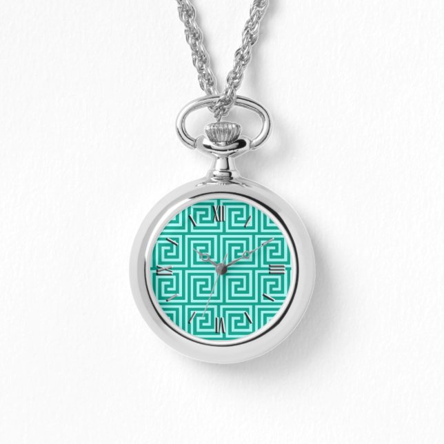 Montre Grec Key, turquoise et aqua (Recto)