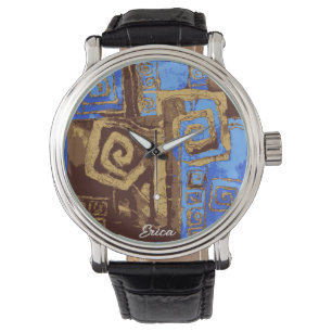 Montre Grèce Totem Tribal Abstrait Art Personnalisé