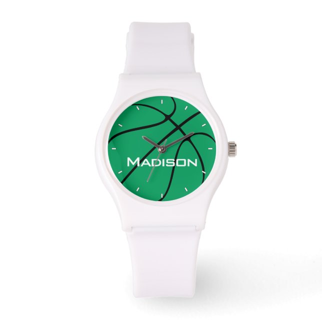 Montre Green Basketball Femme Custom Team or Player Name (Recto)