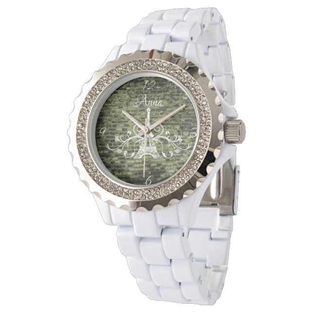 Montre Green Eiffel Tower Grunge Watch (Incliné)