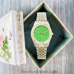 Montre Green Gems<br><div class="desc">Digitalisé,  l'imagerie,  a conçu ce graphisme Abstrait,  avec un texturisé,  motif-dans une couleur vive,  vert-clair,  semblable à Kelly Green.</div>