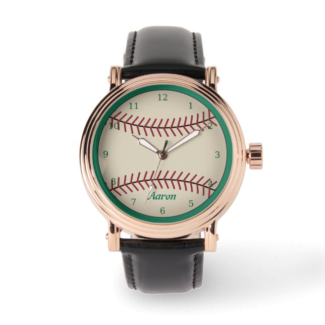 Montre Green Personalized Classic Baseball Watch (Recto)