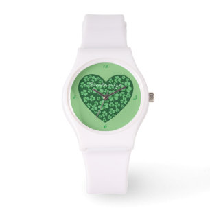 Montre Green Shamrock Heart St Patrick's Day