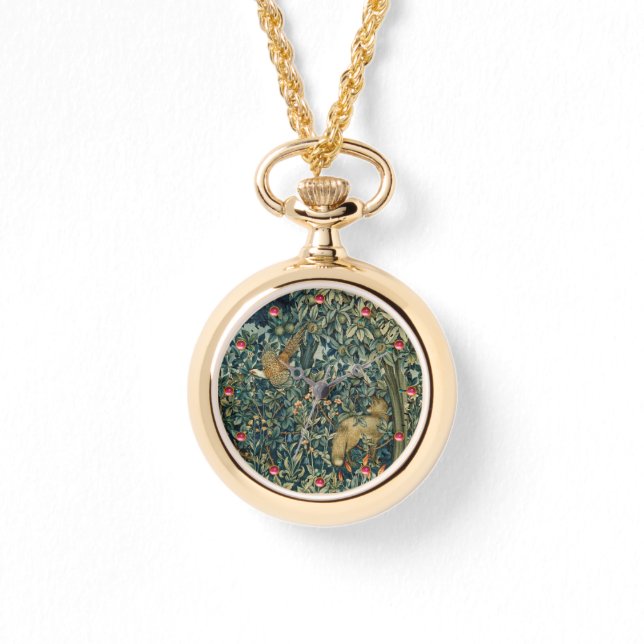 Montre GREENERY, FOREST ANIMALS Pheasant, Fox, Green Flor (Recto)