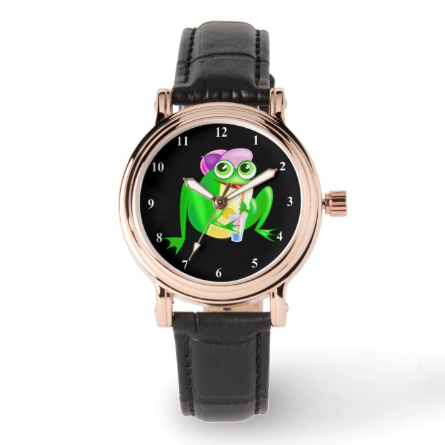 Montre Grenouille de fête heureuse - (Recto)