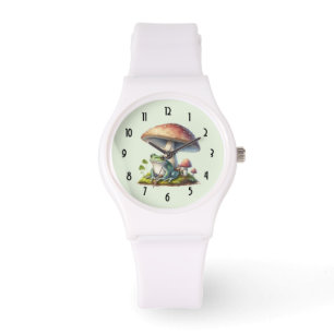Montre Grenouille sous un champignon Mignon Nature