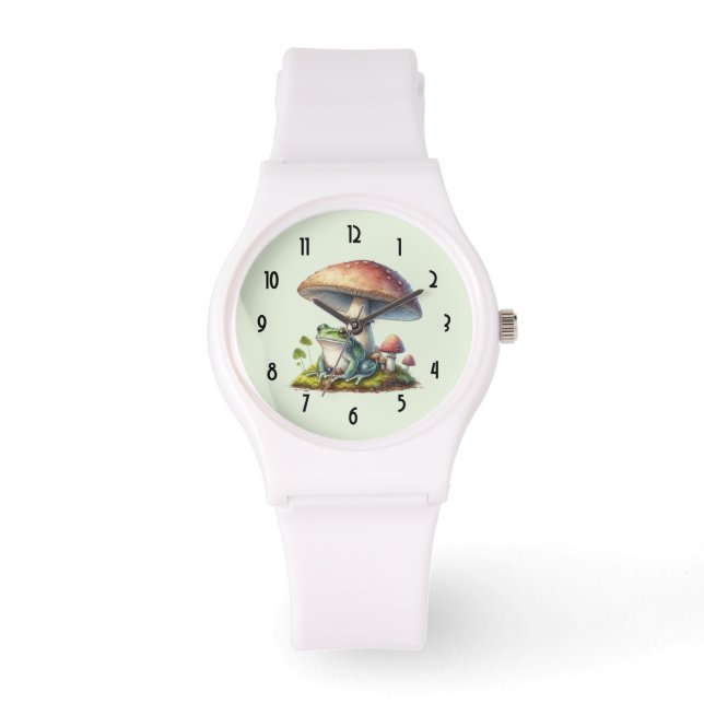 Montre Grenouille sous un champignon Mignon Nature (Recto)