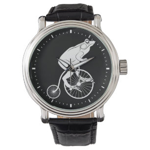 Montre Grenouille sur le vélo vintage