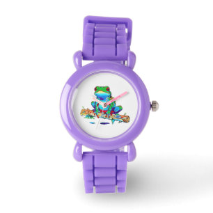 Montre Grenouille sur un rond - Cute Petit Arbre Frog