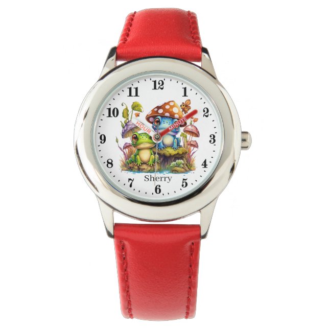 Montre grenouilles cool ajouter un nom (devant)