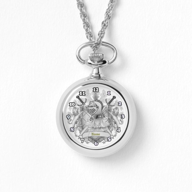 Montre Gris Chevalier Famille Crest Nom (Recto)