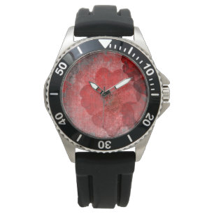 Montre Gris rouge noir Grunge Digital Graphic Art Design