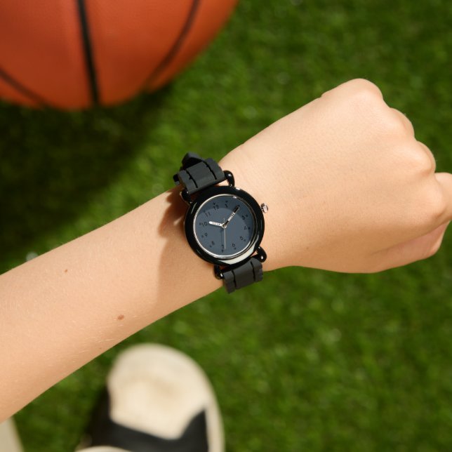 Montre Grise Charbon Patte de Chat Filles' (Poignet)