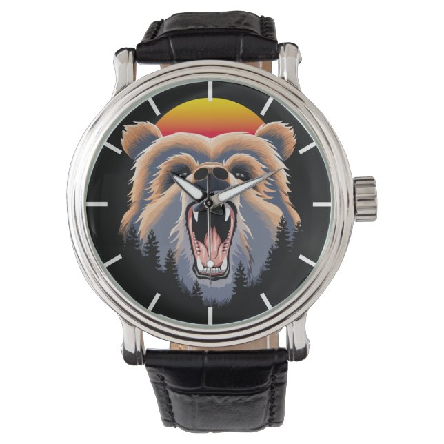 Montre Grizzli rugissant Oear Face Watch (devant)