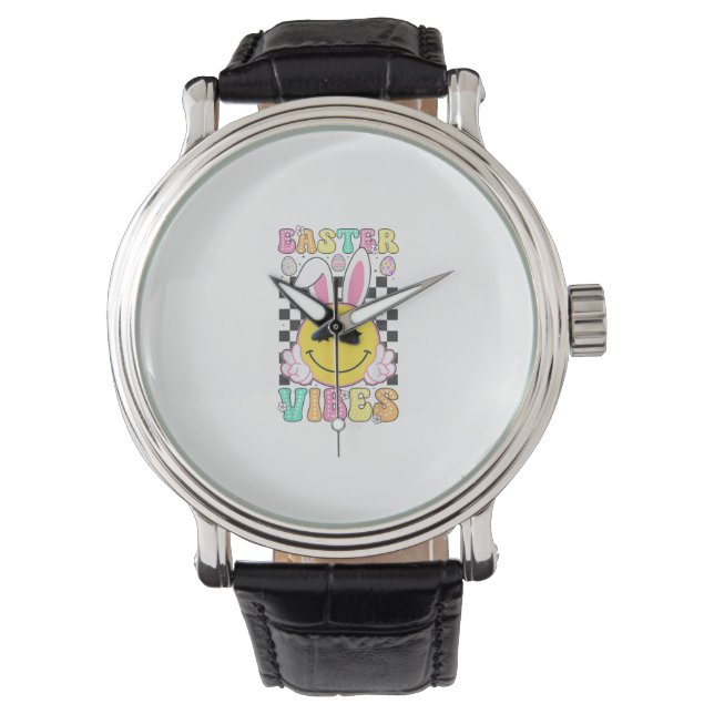 Montre Groovy Easter Vibes Bunny Easter Day Smile Face Gi (devant)