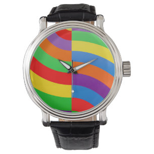 MONTRE GROS CERCLES DE STRIPES DE COUVERTURE GRANDES GRAI