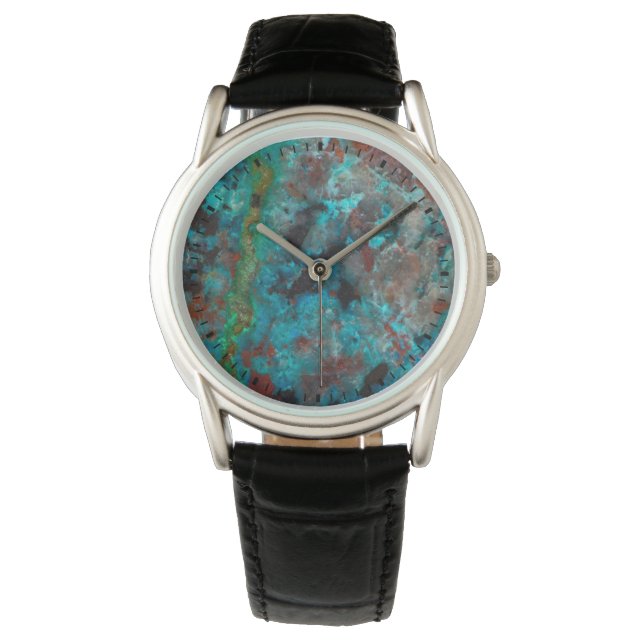Montre Gros plan de Shattuckite bleue (devant)