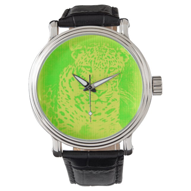Montre Gros plan du visage léopard (devant)