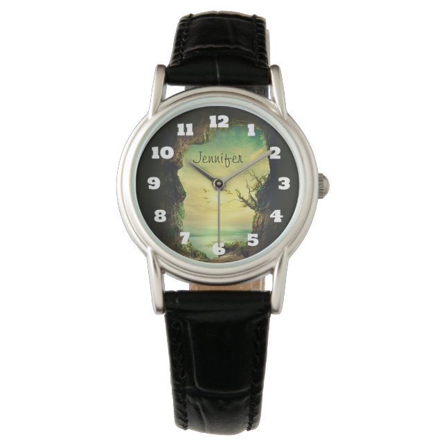 Montre Grotte surplombant une mer tropicale Photo Pittore (devant)