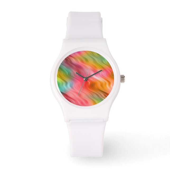 Montre Grue colorée Fleur Wavy Texture (Recto)