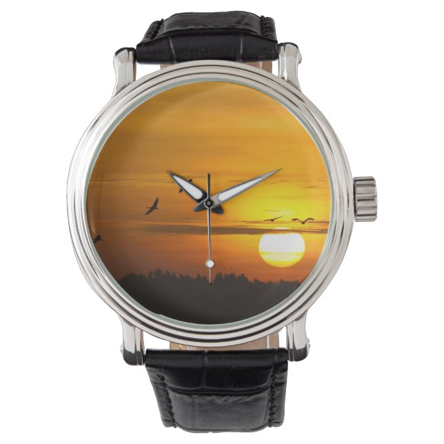 Montre Grues au lever du soleil (devant)