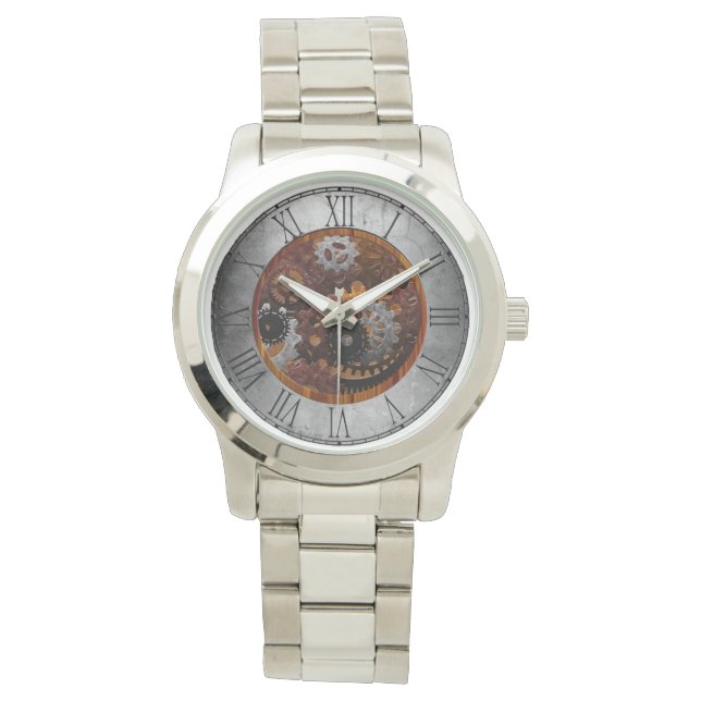 Montre Grunge Steampunk Horloges et engrenages (devant)