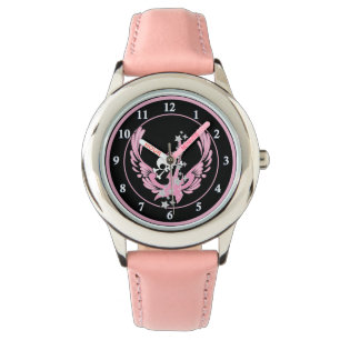 Montre Guitare ailée avec un mignon crâne