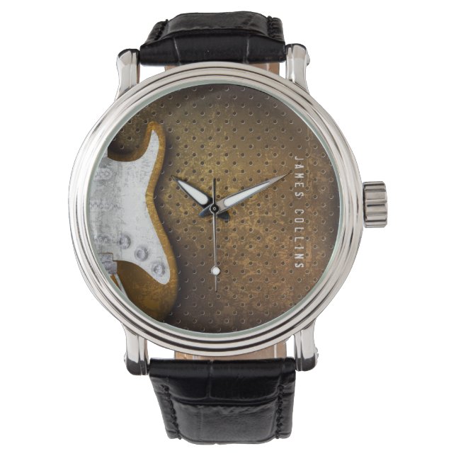 Montre Guitare électrique cool en métal Grunge Personnali (devant)