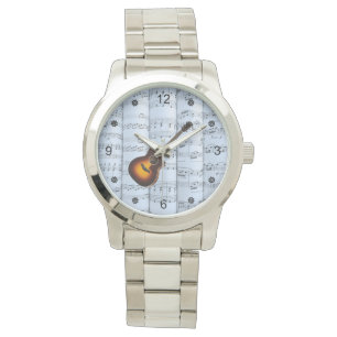 Montre Guitare ~ Partition roulée ~ Arrière - plan Tint B