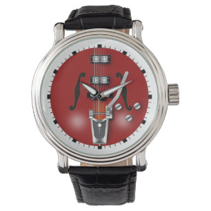 Montre Guitare rouge Hollow Body