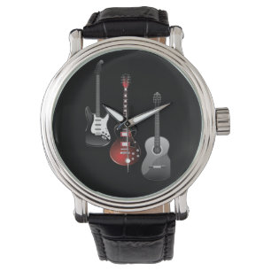 Montre Guitares Électriques Cool pour les Amateurs de Mus