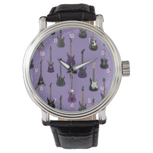 Montre 💜 Guitares électriques violettes Regarde